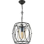 Avonni AV-65074-BSY Eskitme/Siyah Kaplama Modern Avize E27 Metal Cam H: 70 cm, Ø: 30 cm - Eskitme Siyah
