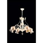 Avonni AV-65114-4SA Krem Boya Klasik Avize E27 Metal Cam H: 70 cm, Ø: 68 cm