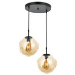 Avonni AV-65191-2HT Siyah Boyalı Modern E27 Metal Cam 50cm Avize