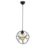 Avonni AV-65196-1BSY Siyah Boyalı Modern E27 Metal Cam 25cm Avize