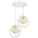 Avonni AV-65196-2T-BBY Beyaz Boyalı Modern E27 Metal Cam 50cm Avize