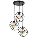 Avonni AV-65196-3T-BSY Siyah Boyalı Modern E27 Metal Cam 50cm Avize