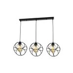 Avonni AV-65196-3Y-BSY Siyah Boyalı Modern E27 Metal Cam 85x25cm Avize
