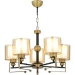 Avonni AV-65227-5E Eskitme Kaplama Modern Avize E27 Metal Cam H: 62 cm, Ø: 58 cm