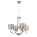 Avonni AV-65228-4K Krom Kaplama Modern Avize E27 Metal Cam H: 82 cm, Ø: 55 cm