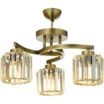 Avonni AV-65229-3E Eskitme Kaplama Modern Avize E27 Metal Kristal H: 40 cm, Ø: 58 cm