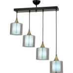 Avonni AV-65233-4Y-BSY-F Siyah Boya Modern Avize E27 Metal Cam H: 60 cm, WxD: 70x14 cm