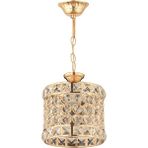 Avonni AV-65240-1S Sarı Kaplama Modern Avize E27 Metal Kristal H: 38 cm, Ø: 17 cm