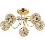 Avonni AV-7013-109-5S Gold Kaplama Modern Avize E27 Metal Cam H: 35 cm, Ø: 50 cm