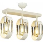 Avonni AV-7013-380-3S-B Beyaz Boya Modern Avize E27 Metal Kristal H: 30 cm, WxD: 30x12 cm