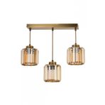 Avonni AV-7013-383-3S-E Eskitme Kaplama Modern Avize E27 Metal Kristal H: 80 cm, WxD: 30x12 cm