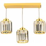 Avonni AV-7013-383-3S-S Gold Kaplama Modern Avize E27 Metal Kristal H: 80 cm, WxD: 30x12 cm