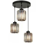 Avonni AV-7013-383-3Y-BSY Siyah Boya Modern Avize E27 Metal Kristal H: 80 cm, Ø: 30 cm