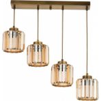 Avonni AV-7013-383-4S-E Eskitme Kaplama Modern Avize E27 Metal Kristal H: 80 cm, WxD: 40x12 cm