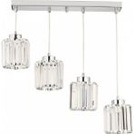 Avonni AV-7013-383-4S-K Krom Kaplama Modern Avize E27 Metal Kristal H: 80 cm, WxD: 40x12 cm