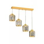 Avonni AV-7013-383-4S-S Gold Kaplama Modern Avize E27 Metal Kristal H: 80 cm, WxD: 40x12 cm