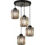 Avonni AV-7013-383-4Y-BSY Siyah Boya Modern Avize E27 Metal Kristal H: 80 cm, Ø: 30 cm