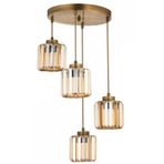 Avonni AV-7013-383-4Y-E Eskitme Kaplama Modern Avize E27 Metal Kristal H: 80 cm, Ø: 30 cm