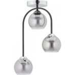 Avonni AV-7013-450-3K Krom/Siyah Kaplama Modern Avize E27 Metal Cam H: 55 cm, Ø: 35 cm - Siyah - Krom
