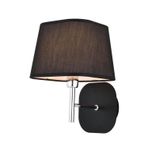 Avonni HAP-9071-1BS Siyah Boya Aplik E14 Metal Kumaş H: 28 cm, WxD: 18x22 cm