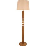Avonni LM-9146-1E Ceviz Boya Lambader E27 Ahşap Kumaş H: 170 cm, Ø: 50 cm