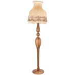 Avonni LM-9149-1E Ceviz Boya Lambader E27 Ahşap Kumaş H: 170 cm, Ø: 50 cm