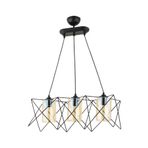 Avonni Siyah Boyalı Modern Avize, E27, Metal, Cam, 60x20cm