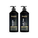 Avoxcin Saç Düzleştirici Kalıcı Keratin Bakımı Brezilya Fönü Arındırıcı 1000 ml Tuzsuz Şampuan