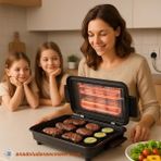 Avrasya Grill Elektrikli Izgara - Elektronik Mangal - Elektrikli Mangal - Elektronik Izgara Barbekü - Siyah