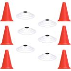 Avropai Futbol Antrenman Seti Huni ve Çanak Seti Antrenman Set Eğitim Seti 17 cm Huni ve Çanak Set 6'lı - Beyaz - Kırmızı