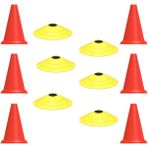 Avropai Futbol Antrenman Seti Huni ve Çanak Seti Antrenman Set Eğitim Seti 17 cm Huni ve Çanak Set 6'lı - Kırmızı - Sarı