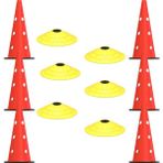 Avropai Futbol Delikli Antrenman Seti Huni ve Çanak Seti Eğitim Seti 42 cm Delikli Huni ve Çanak Set 6'lı - Kırmızı - Sarı