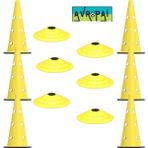 Avropai Futbol Delikli Antrenman Seti Huni ve Çanak Seti Eğitim Seti 42 cm Delikli Huni ve Çanak Set 6'lı - Sarı