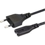 Avrupa AB 2- Yuvalı Yazıcı Güç Kablosu Kablosu, Polarize Olmayan (IEC-320-C7 - CEE 7/16) Avrupa Seyahati için TV, Yazıcı, Şarj Cihazları, PS4 Oyun Konsolu ve Daha Fazlası ile çalışır