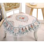Avrupa dantel kesilmiş yemek sandalyesi yastıkları kapitone koltuk kılıfları ev dekor için 43x46 cm şık mutfak aksesuarları rahat yemek koltuk pedleri sandalye slipcovers