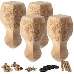 Avrupa Tarzı Masif Ahşap Mobilya Ayakları 10cm Set 4 Oyma Yedek Ayaklar için Çekyat Dolap Ev Dekor ve Zarif Tasarım