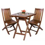 Avşa Katlanır Ahşap Bahçe Balkon Seti: 80X80 Masa + 2 Sandalye