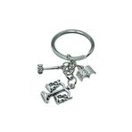 Avukat Anahtarlığı, Gümüş Tokmak ve Adalet Terazisi Silver Renk Metal Anahtarlık & Çanta Charmı