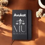 Avukatlara Özel Isim Yazılı Tasarımlı Defter - Siyah - not defteri - 23 x 13