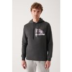 Avva A22Y1250 Antrasit Baskılı Erkek Sweatshirt