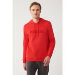 Avva A32Y1193 Kırmızı Erkek Kapüşonlu Sweatshirt