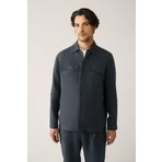 Avva A41Y2087 Antrasit Klasik Yaka %100 Keten Comfort Fit Gömlek Ceket
