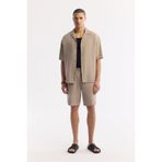 Avva A51Y3703 Relaxed Fit Bej Beli Lastikli Bağcıklı Soft Touch Erkek Şort