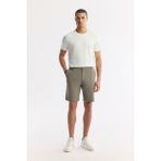 Avva A51Y3712 Erkek Haki Beli Lastikli Bi-Stretch Teknik Kumaş Relaxed Fit Şort