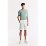 Avva A51Y3730 Erkek Beyaz Yanı Lastikli Gofreli Bi-Stretch Slim Fit Chino Şort