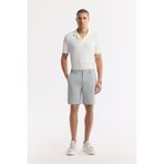 Avva A51Y3730 Erkek Slim Fit Açık Gri Yanı Lastikli Gofreli Bi-Stretch Chino Şort