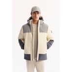 Avva A52Y6164 Erkek Ekru Gri Kapüşonlu Comfort Fit Erkek Mont