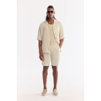 Avva A61Y3703 Erkek Ekru Beli Lastikli Soft Touch Nefes Alan Relaxed Fit Şort