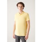 Avva B001027 Sarı Polo Yaka Düz Erkek T-Shirt