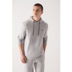 Avva B001101 Gri Kumaş Özellikli Erkek Sweatshirt